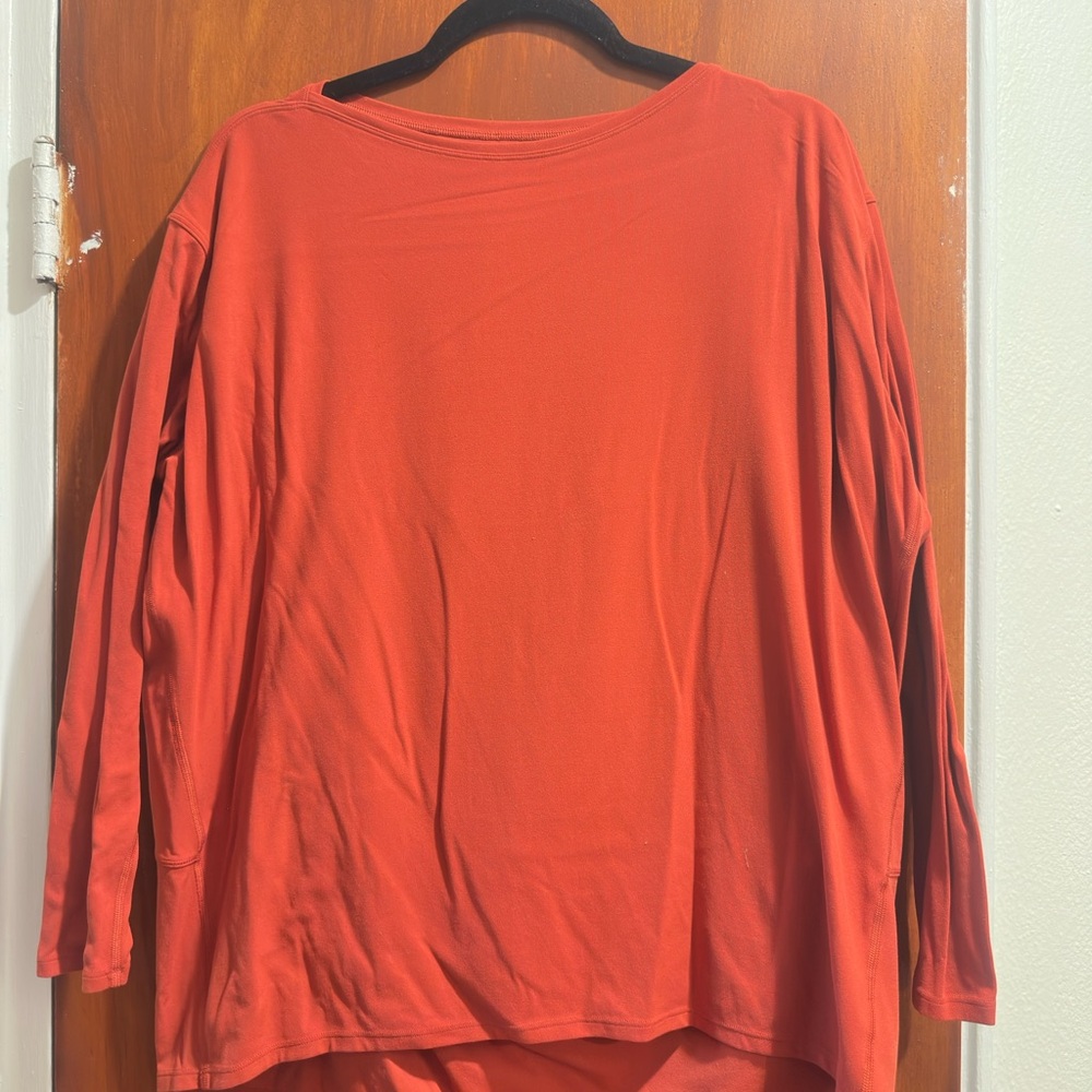 Lululemon Rust Boatneck Long Sleeve Tee